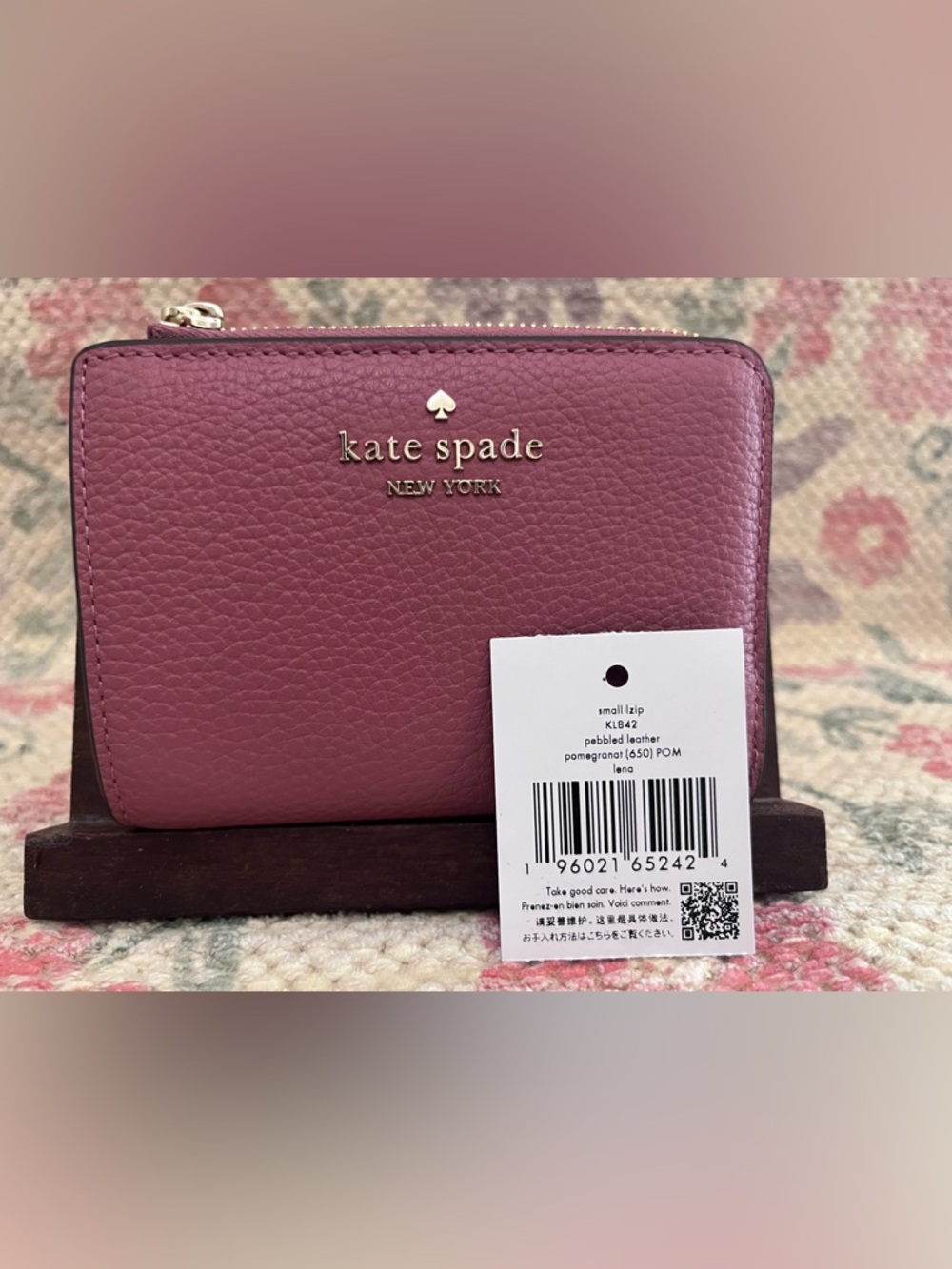 kate spade Small Pebbled Leather L-Zip Wallet - Picture 8 of 15